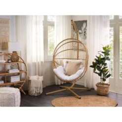 Beliani Hangstoel ACRI - Beige Pe Rotan -LeenBakker Winkel 1000082570 0103