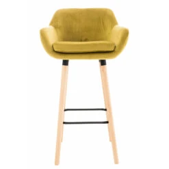 CLP Barkruk Grant Fluweel Geel 8 CLP Barkruk Grant Fluweel Geel -LeenBakker Winkel 1000082666 0102