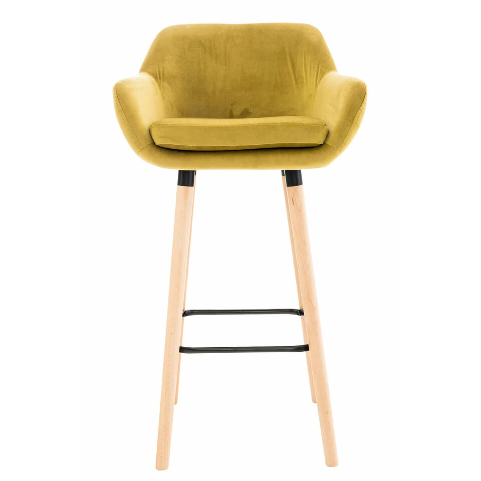 CLP Barkruk Grant Fluweel Geel 5 CLP Barkruk Grant Fluweel Geel - Afbeelding 3