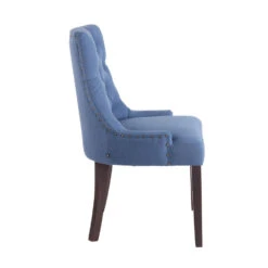 CLP Set Van 2 Eetkamerstoelen Aberdeen Donker Bruin Frame Stof Blauw 8 CLP Set Van 2 Eetkamerstoelen Aberdeen Donker Bruin Frame Stof Blauw -LeenBakker Winkel 1000082930 0102