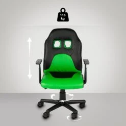 Clp Bureaustoel Fun Kunstleder Groen -LeenBakker Winkel 1000084057 0102