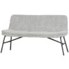 WOOOD Lucy Eetkamerbankje - Bouclé - Off White - 87x150x67 -LeenBakker Winkel 1000084221