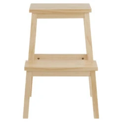 ACAZA Houten Opstapje - Krukje Met 2 Niveaus Voor Keuken Of Kelder - Bruin 9 ACAZA Houten Opstapje - Krukje Met 2 Niveaus Voor Keuken Of Kelder - Bruin -LeenBakker Winkel 1000085108 0103