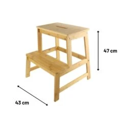 Orange85 Kruk Bamboe Keuken Krukje Opstapkrukje Houtlook -LeenBakker Winkel 1000085109 0110