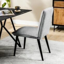 Malo Eetkamerstoel Heaven - Stof - Grijs -LeenBakker Winkel 1000085713 0102