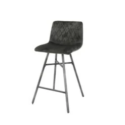 Set Van 4 Barkrukken Dana Vintage Velvet Antraciet Zithoogte 68 Cm Stof -LeenBakker Winkel 1000087438 0102