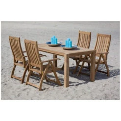 Exotan Verstelbare Tuinstoel Comfort - Teak - Naturel - 109x74x58 -LeenBakker Winkel 1000088947 0102