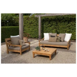 Exotan Loungestoel Tuin Kawang - Teak - Taupe - 98x103x80 -LeenBakker Winkel 1000089020 0102