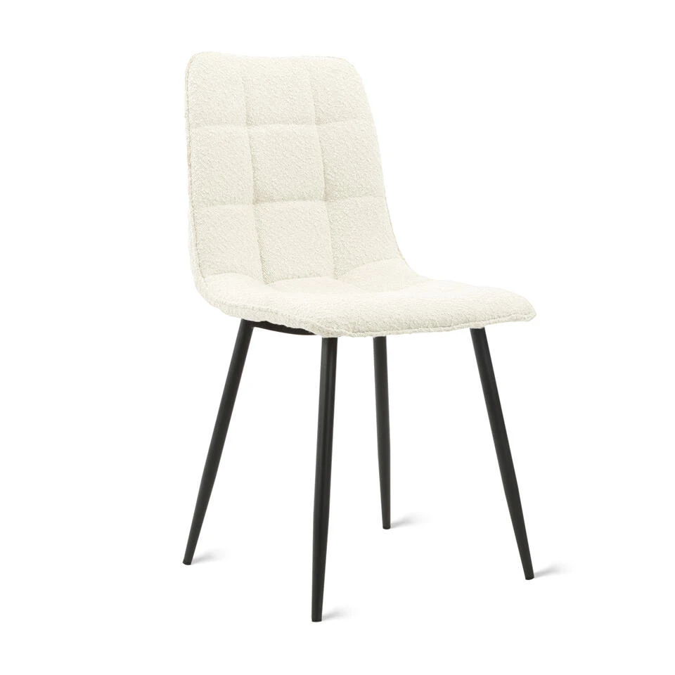 Eetkamerstoel Yerevan - Bouclé Ivoor 3 Eetkamerstoel Yerevan - Bouclé Ivoor