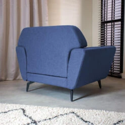 Industriële Fauteuil Roger Blauw - Stof - Blauw -LeenBakker Winkel 1000091496 0102