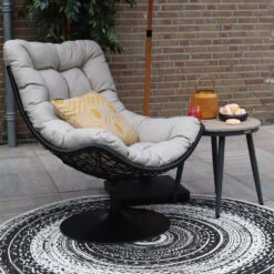 Woood Swivel Loungestoel Zwart -LeenBakker Winkel 1000091741 0103