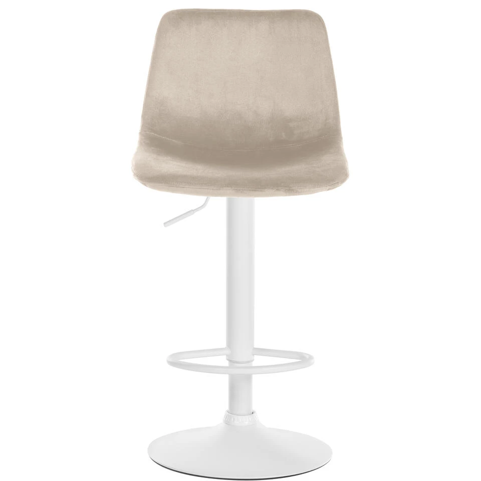 CLP Barkruk Divo Fluweel Wit Frame Crème 5 CLP Barkruk Divo Fluweel Wit Frame Crème - Afbeelding 3