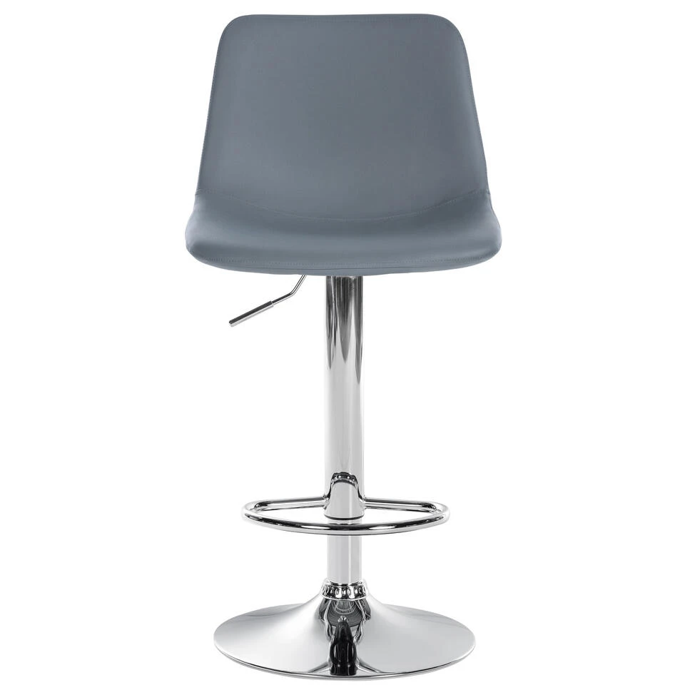 CLP Barkruk Divo Kunstleder Chroom Frame Grijs 5 CLP Barkruk Divo Kunstleder Chroom Frame Grijs - Afbeelding 3