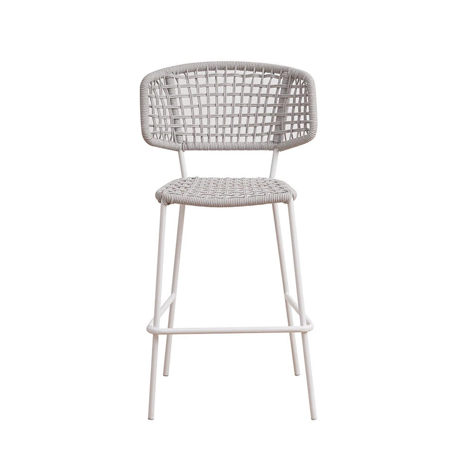 Barkruk Buiten Leslie Touw Wit - 56x58x109 Cm - Touw - Wit 5 Barkruk Buiten Leslie Touw Wit - 56x58x109 Cm - Touw - Wit - Afbeelding 3