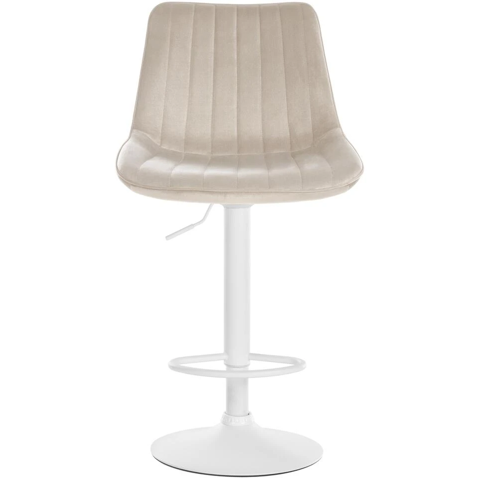 CLP Barkruk Toni Fluweel Wit Frame Crème 5 CLP Barkruk Toni Fluweel Wit Frame Crème - Afbeelding 3