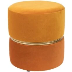 Puur Aneby Poef/krukje Geel - Stof - Multikleur