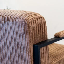 Moderne Fauteuil Madeline Ribstof Bruin - Stof - Grijs -LeenBakker Winkel 1000093732 0103