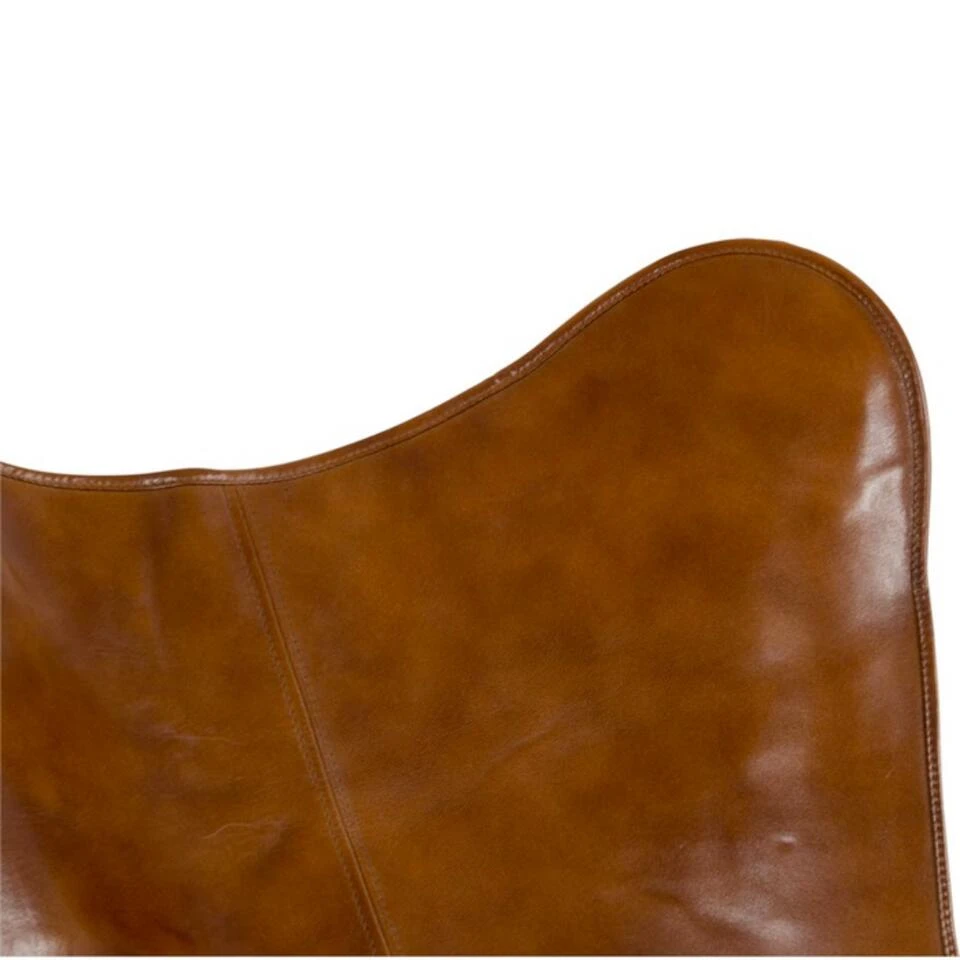 Buffalo Vlinderstoel Cognac - Leder - Bruin 5 Buffalo Vlinderstoel Cognac - Leder - Bruin - Afbeelding 3