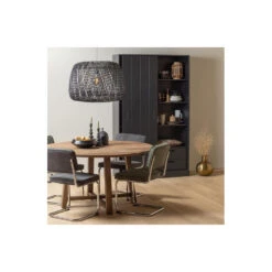 WOOOD Corduroy Buisframe Stoel - Ribstof - Antraciet - Set Van 2 -LeenBakker Winkel 1000095131 0102