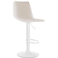 CLP Barkruk Lex Wit Frame Fluweel Crème -LeenBakker Winkel 1000095226 0102