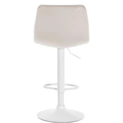 CLP Barkruk Lex Wit Frame Fluweel Crème -LeenBakker Winkel 1000095226 0103