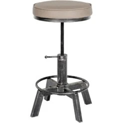 CLP Hocker Destin Kunstleder Zilverkleurig