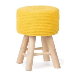 KidsDepot Kruk Iggy 29 Cm Katoen En Hout Geel