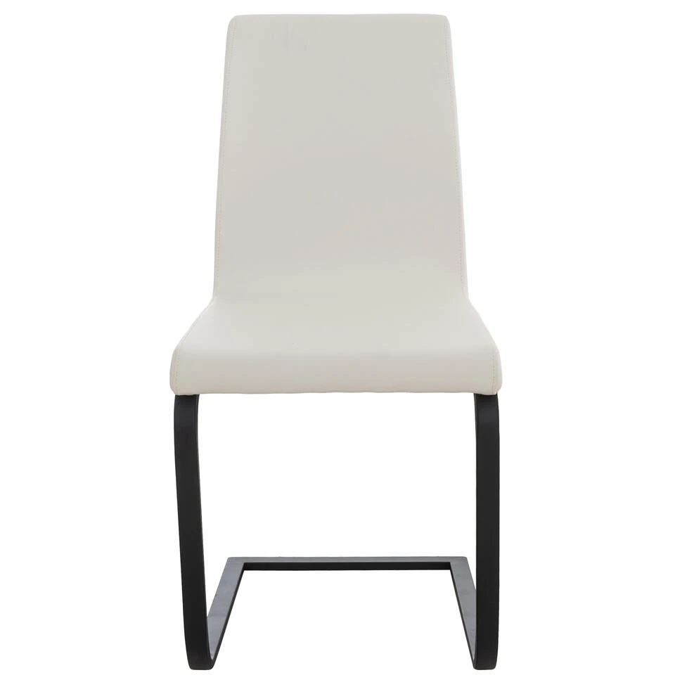 CLP Set Van 2 Eetkamerstoelen Belley Kunstleder Wit 5 CLP Set Van 2 Eetkamerstoelen Belley Kunstleder Wit - Afbeelding 3