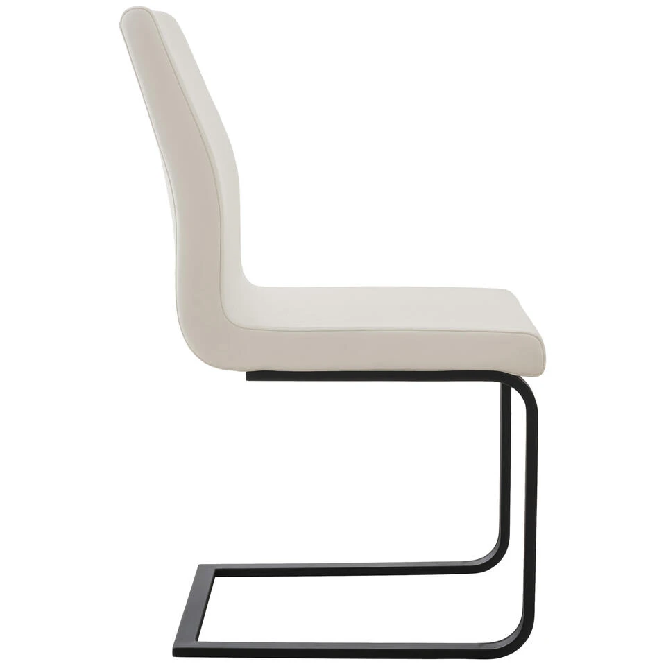 CLP Set Van 2 Eetkamerstoelen Belley Kunstleder Wit 6 CLP Set Van 2 Eetkamerstoelen Belley Kunstleder Wit - Afbeelding 4