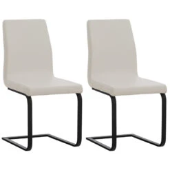 CLP Set Van 2 Eetkamerstoelen Belley Kunstleder Wit