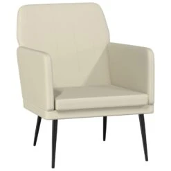 VidaXL Fauteuil 61x78x80 Cm Kunstleer Crèmekleurig