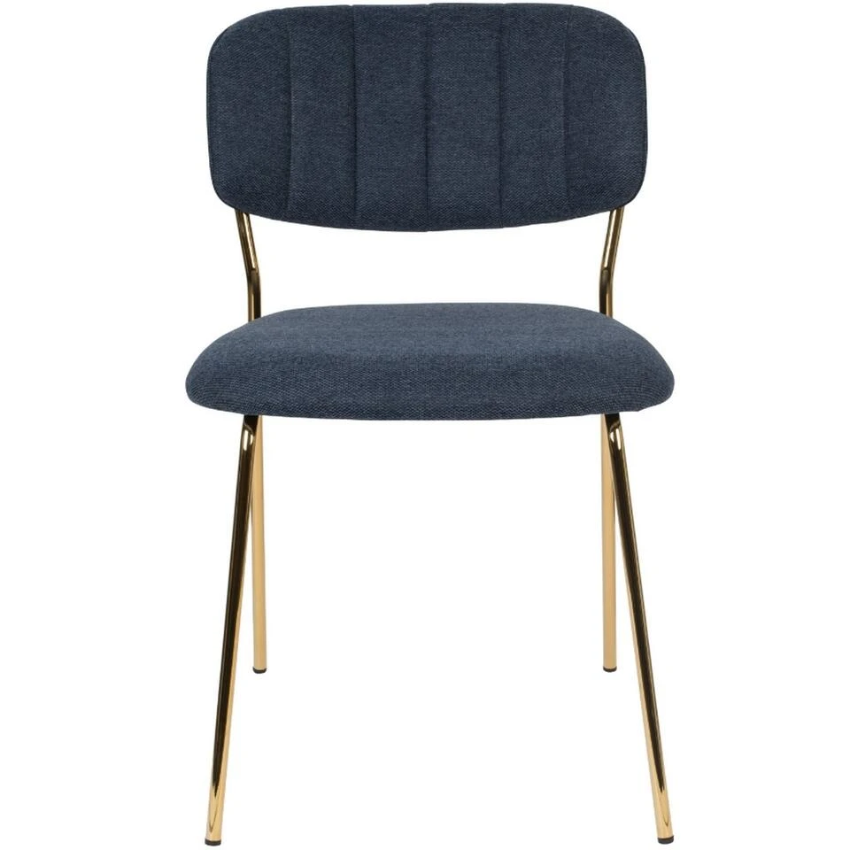 Puur Viken Eetkamerstoel - Stof - Blauw 4 Puur Viken Eetkamerstoel - Stof - Blauw - Afbeelding 2