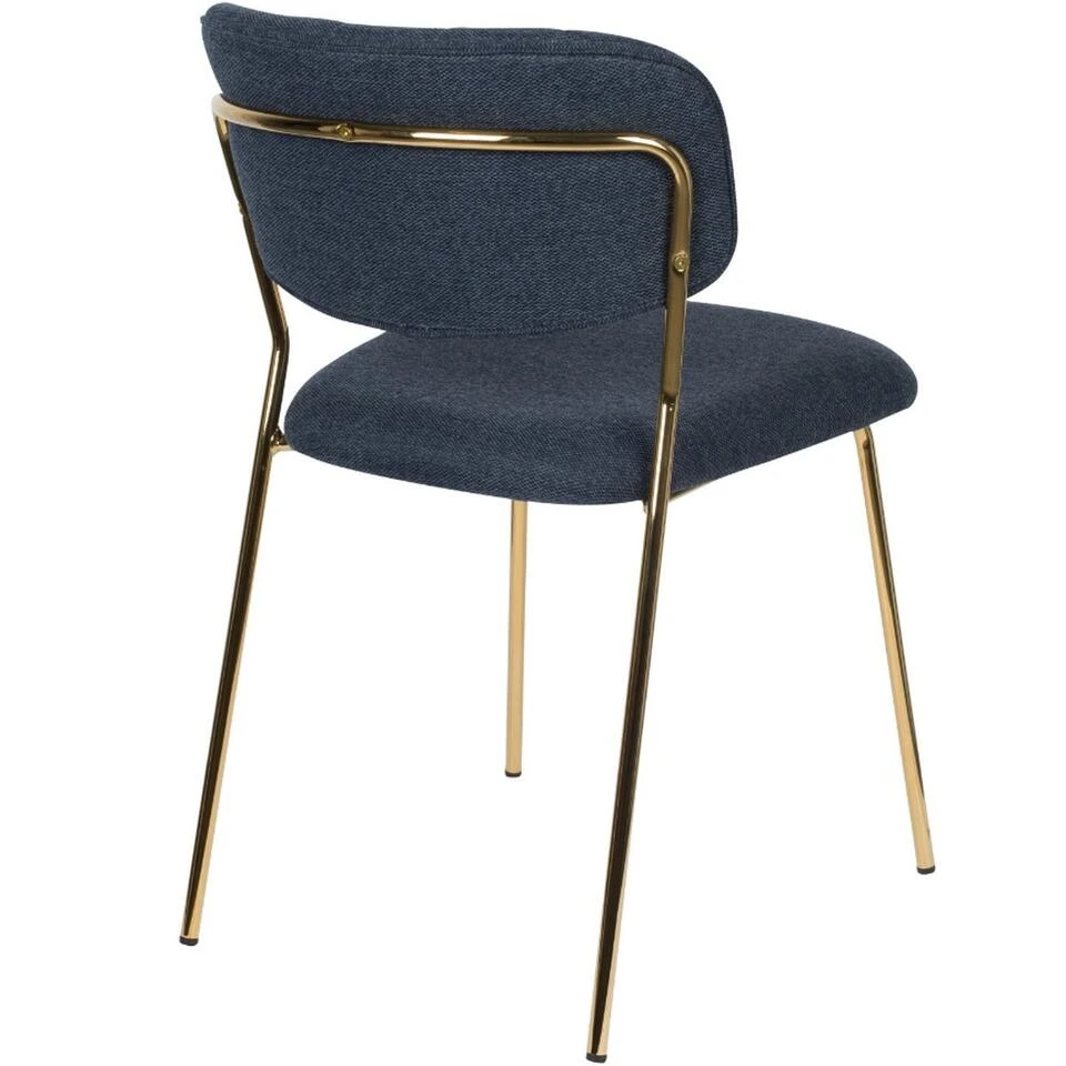 Puur Viken Eetkamerstoel - Stof - Blauw 6 Puur Viken Eetkamerstoel - Stof - Blauw - Afbeelding 4