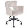 Beliani Bureaustoel SANILAC - Beige Fluweel -LeenBakker Winkel 1000096203