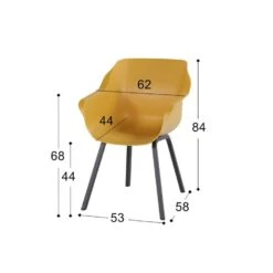 Hartman Sophie Element Dining Armstoel - Curry Yellow - 2 St. 9 Hartman Sophie Element Dining Armstoel - Curry Yellow - 2 St. -LeenBakker Winkel 1000096426 0103