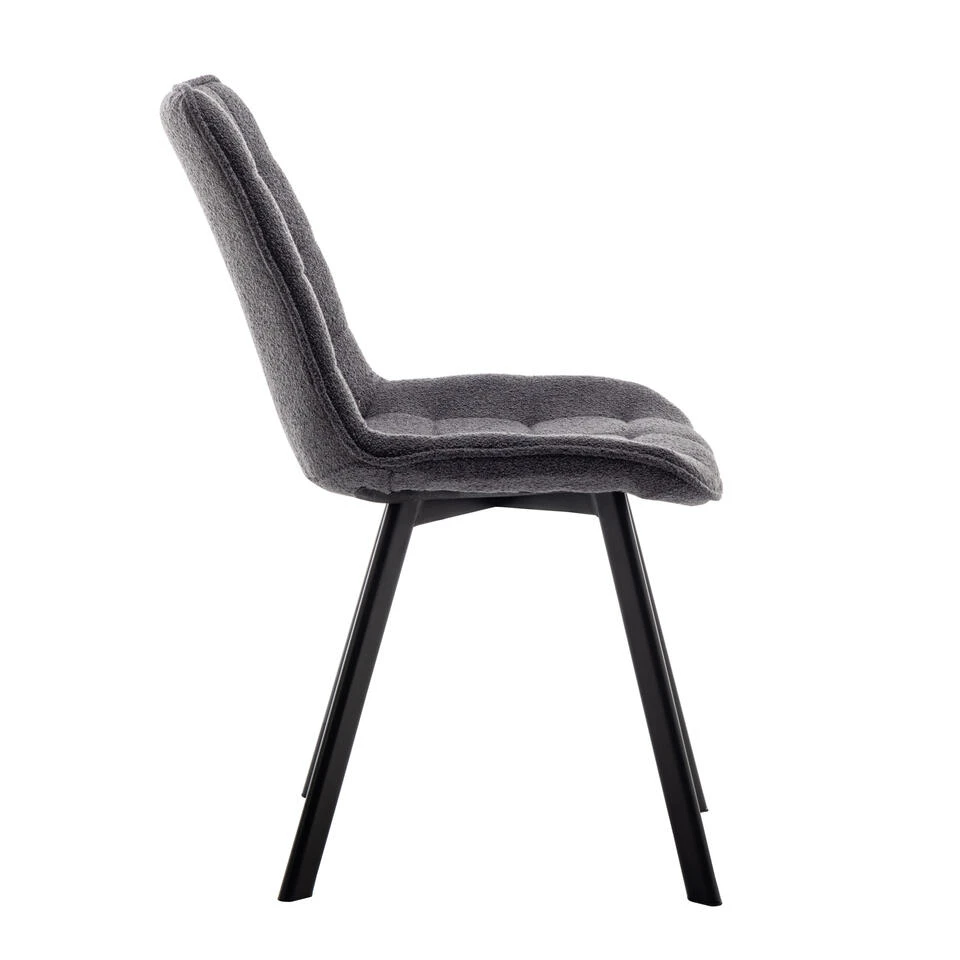 Furnihaus Eetkamerstoel Felix Boucle Zwart 6 Furnihaus Eetkamerstoel Felix Boucle Zwart - Afbeelding 4