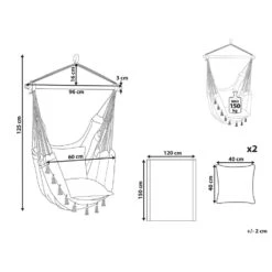 Beliani Hangstoel VARENA - Beige Katoen -LeenBakker Winkel 1000096792 0102