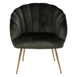 Sohome Fauteuil Garrick - Velvet - Dark Green/Gold -LeenBakker Winkel 1000097257 0102