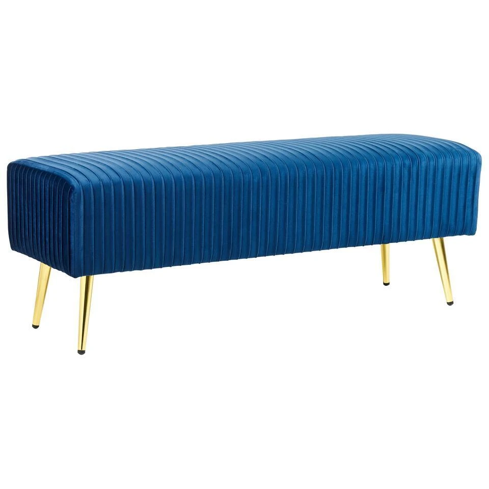 Beliani Hocker PATERSON - Blauw Fluweel 3 Beliani Hocker PATERSON - Blauw Fluweel