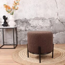 DS4U® Torben Hocker 35x38cm - Stof - Bruin -LeenBakker Winkel 1000098396 0102