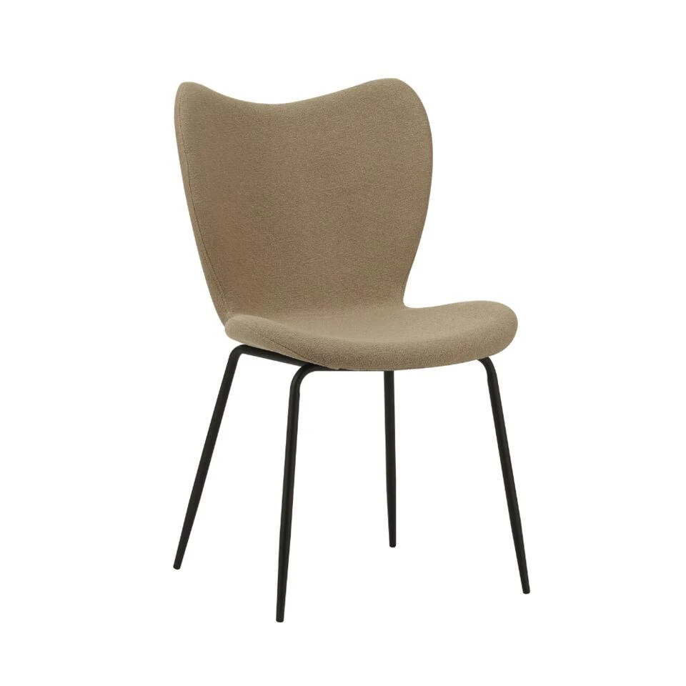 Eetkamerstoel Sia Bouclé Taupe - Stof - Taupe 3 Eetkamerstoel Sia Bouclé Taupe - Stof - Taupe