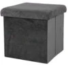 Merkloos Urban Living Poef/hocker/opbergbox - Velvet Donkergrijs - Mdf - 38 X 38 Cm -LeenBakker Winkel 1000101859