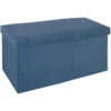Atmosphera Poef/hocker - Opbergbox - Blauw - PU/MDF - 76 X 38 Cm -LeenBakker Winkel 1000101898