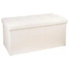 Atmosphera Poef/hocker - Opbergbox - Beige - PU/MDF - 76 X 38 Cm -LeenBakker Winkel 1000101901