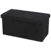 Merkloos Urban Living Poef/hocker/opbergbox - Zwart - Mdf - 76 X 38 X 38 Cm