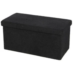Merkloos Urban Living Poef/hocker/opbergbox - Zwart - Mdf - 76 X 38 X 38 Cm