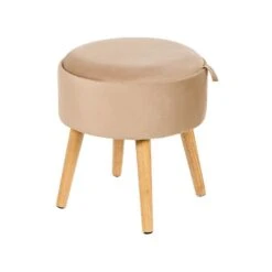 NEELY - Hocker - Beige - Fluweel
