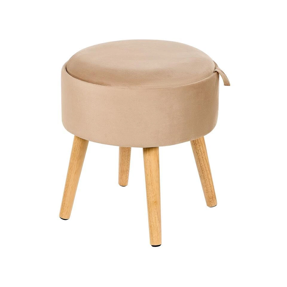 NEELY - Hocker - Beige - Fluweel 3 NEELY - Hocker - Beige - Fluweel