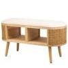 Bank Met Opbergruimte Van Rotan En Beige Fluweel -LeenBakker Winkel 1000116211