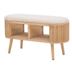 Bank Met Opbergruimte In Grenen En Witte Lussen